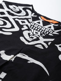 Indo Era Ethnic Motifs Printed Pleated Pure Cotton Kurta with Trousers