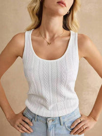 DressBerry Self Design Scoop Neck Top