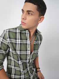 VASTRADO Men Classic Slim Fit Opaque Checked Pure Cotton Casual Shirt