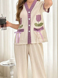 DressBerry Women V-Neck Printed Night suit
