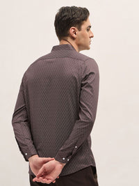 THE BEAR HOUSE Men Spread Collar Geometric Printed Cotton Tailored Fit Formal Shirt