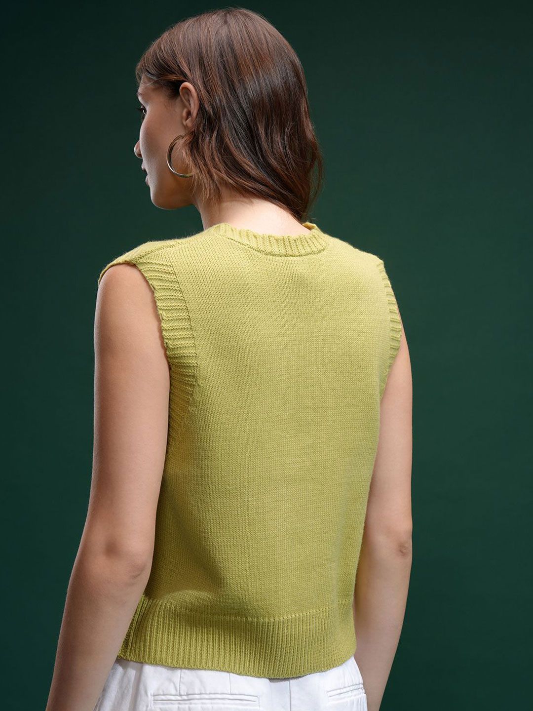 Espyr oleh Tokyo Talkies Wanita Dihiasi Sweater Cardigan Tanpa Lengan