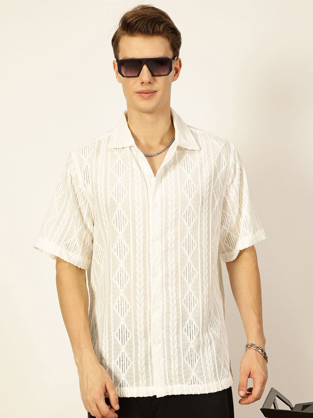 Thomas Scott Men Premium Semi Sheer Casual Shirt