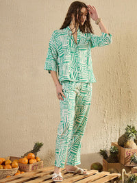 Sanskrutihomes Wanita Kapas Tulen Bercetak V- Night Night Suit