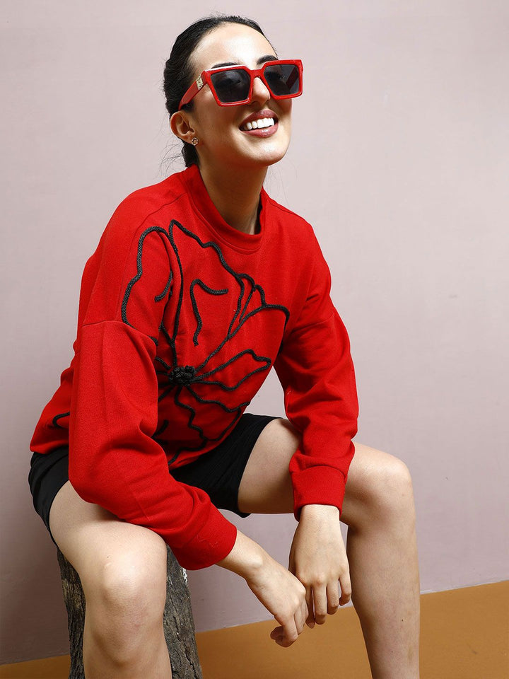 Athena Women Embroidered Pullover Sweatshirt