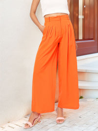 DressBerry Tangerine Drapes High-Rise Pleated Trousers