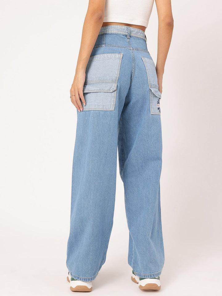 DressBerry Women Tailored Traces Baggy Jeans