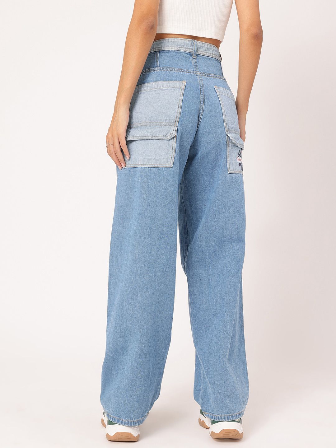 DressBerry Women Tailored Traces Baggy Jeans