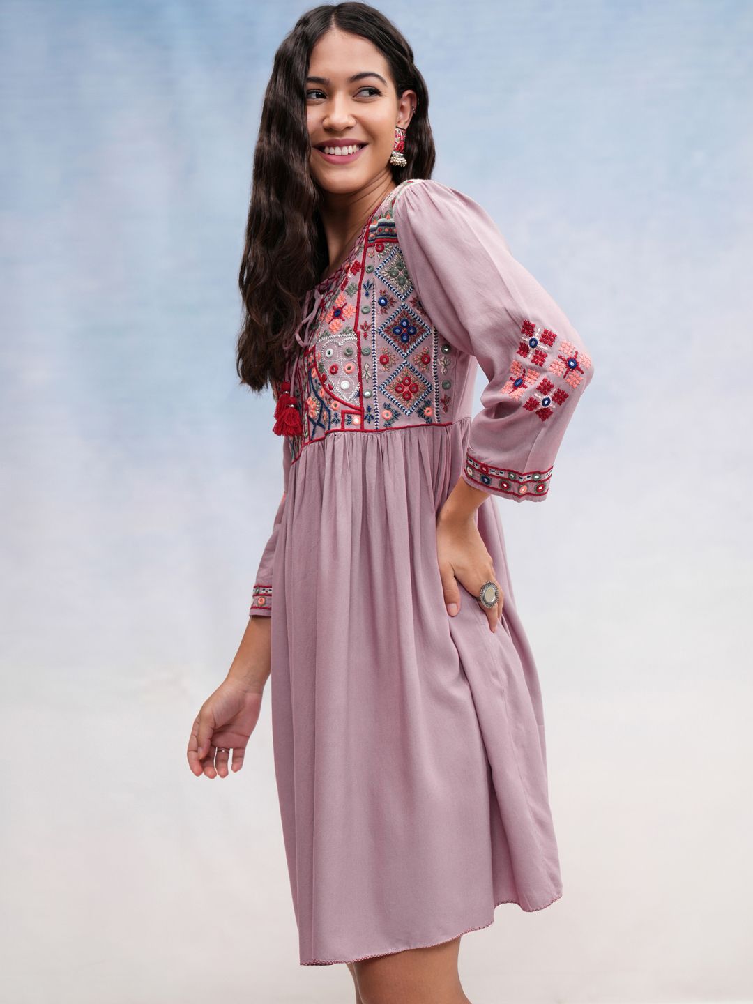 Vishudh Women's A-Line Mini Dress