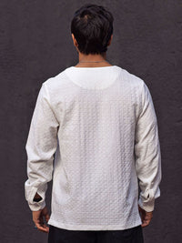 Powerlook Men Self Design Mandarin Collar India Slim Casual Shirt
