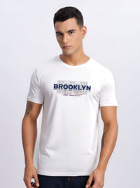 ADRO Typography Printed Round Neck Cotton T-shirt