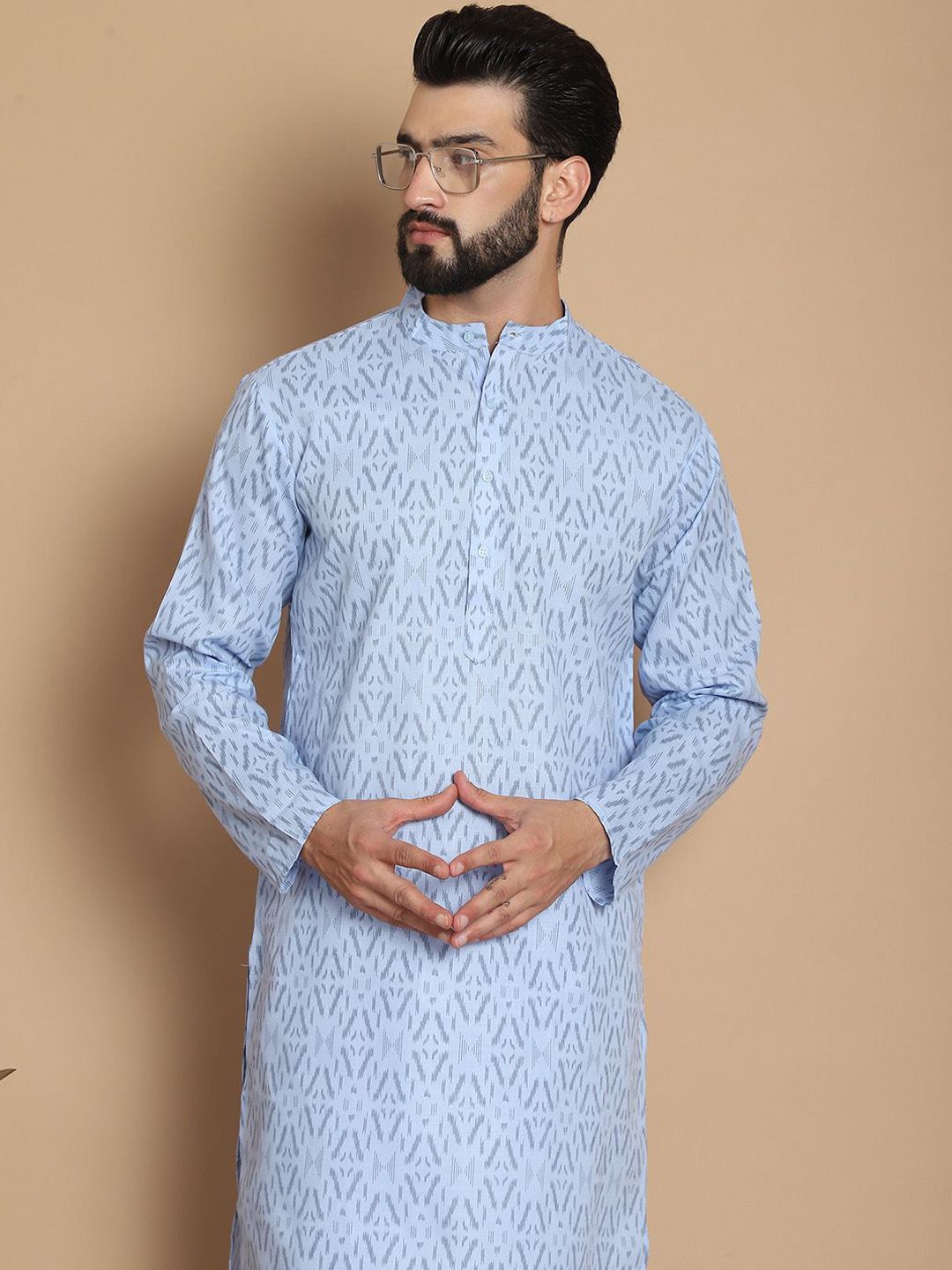 Anouk Men Ethnic Motifs Printed Regular Pure Cotton Kurta with Churidar