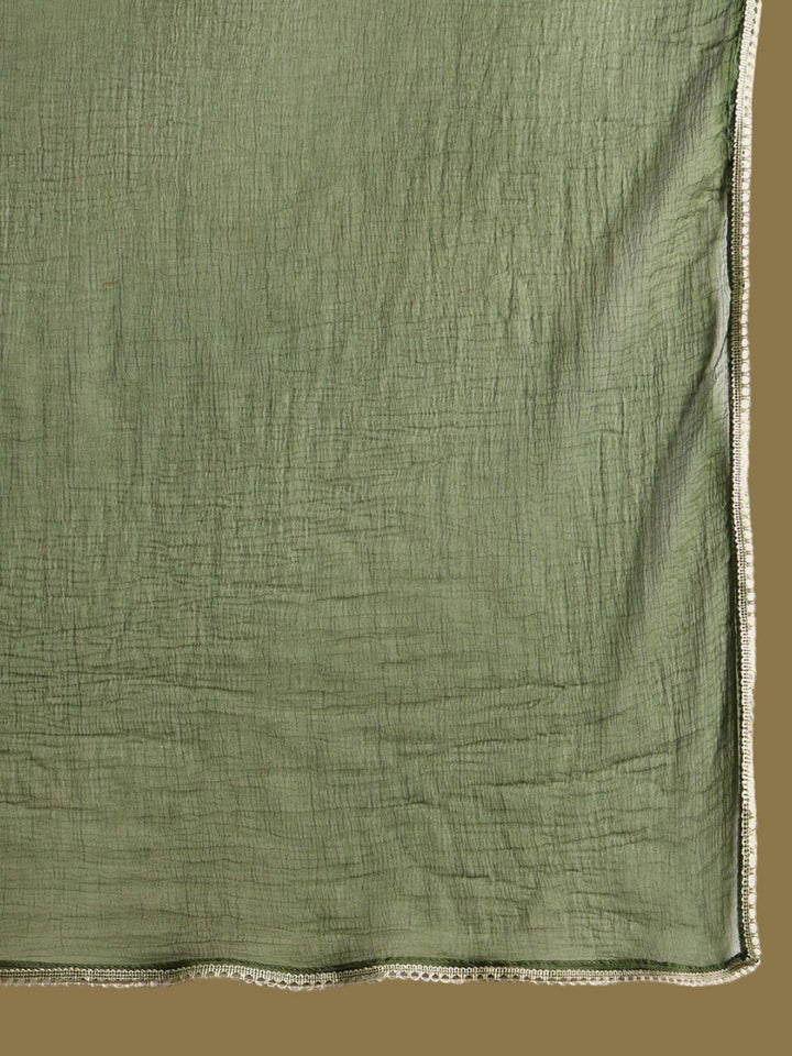 Indo Era Ethnic Motifs Zari Embroidered Kurta with Trouser & Dupatta