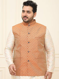 SOJANYA PLUS Men Printed Nehru Plus Size Jacket