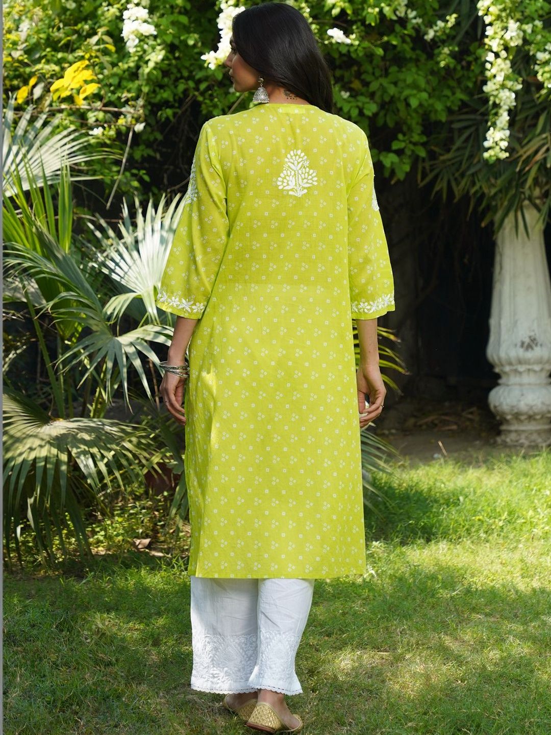 Rumah Chikankari Wanita Bercetak Cotton Chikankari Kurta