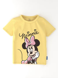 NautiNati Disney Girls Pack of 2 Cotton Minnie Mouse Printed T-shirts