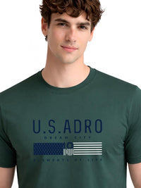 ADRO Men Brand Logo Printed T-shirt
