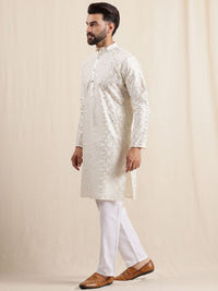 Anouk Men Sulam Kurta Biasa dengan Piyama