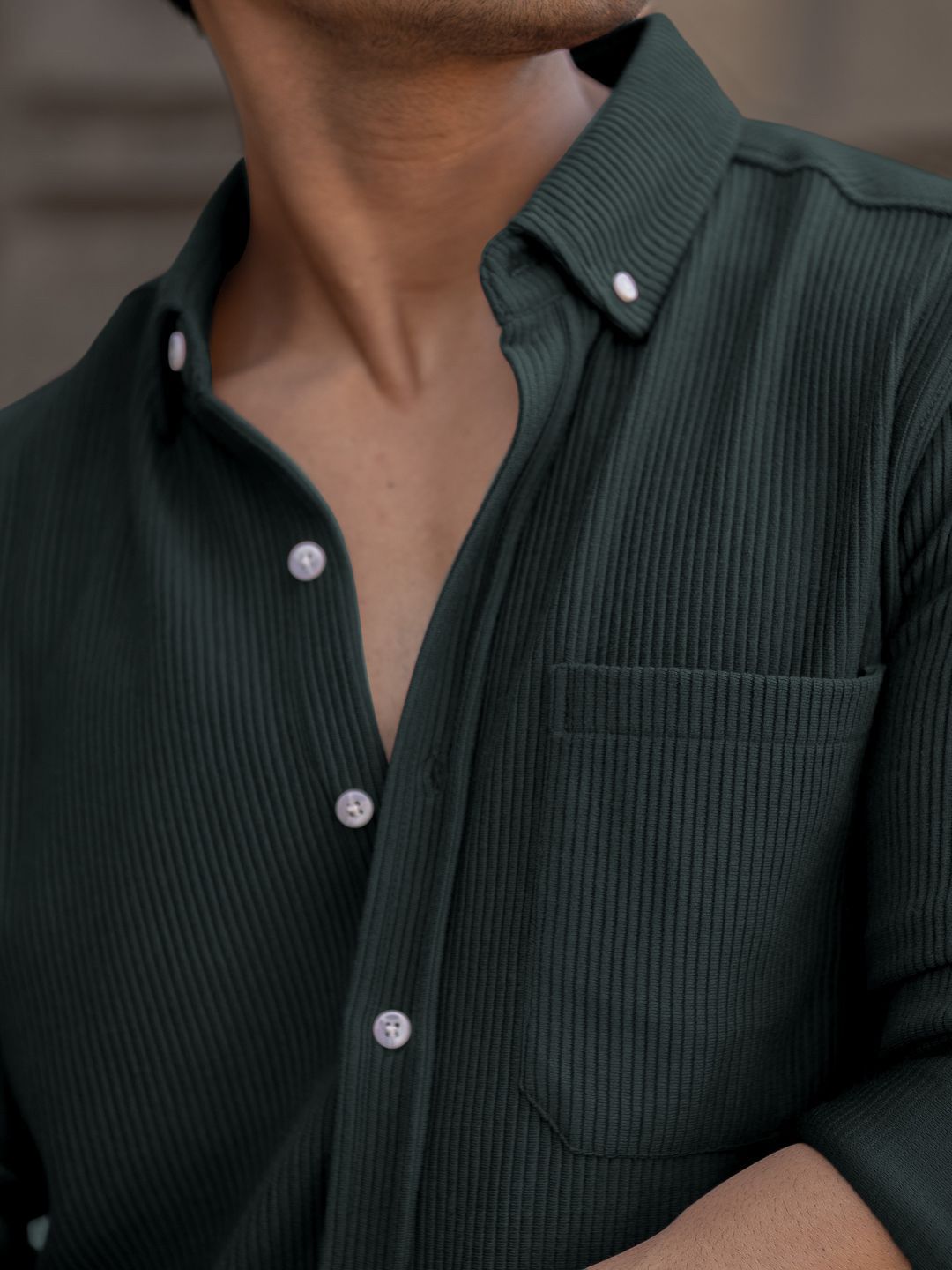Powerlook Men Regular Fit Button-Down Collar Textured Casual Shirt