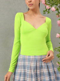 DressBerry Cyber Chic Sweetheart Neck Fitted Top