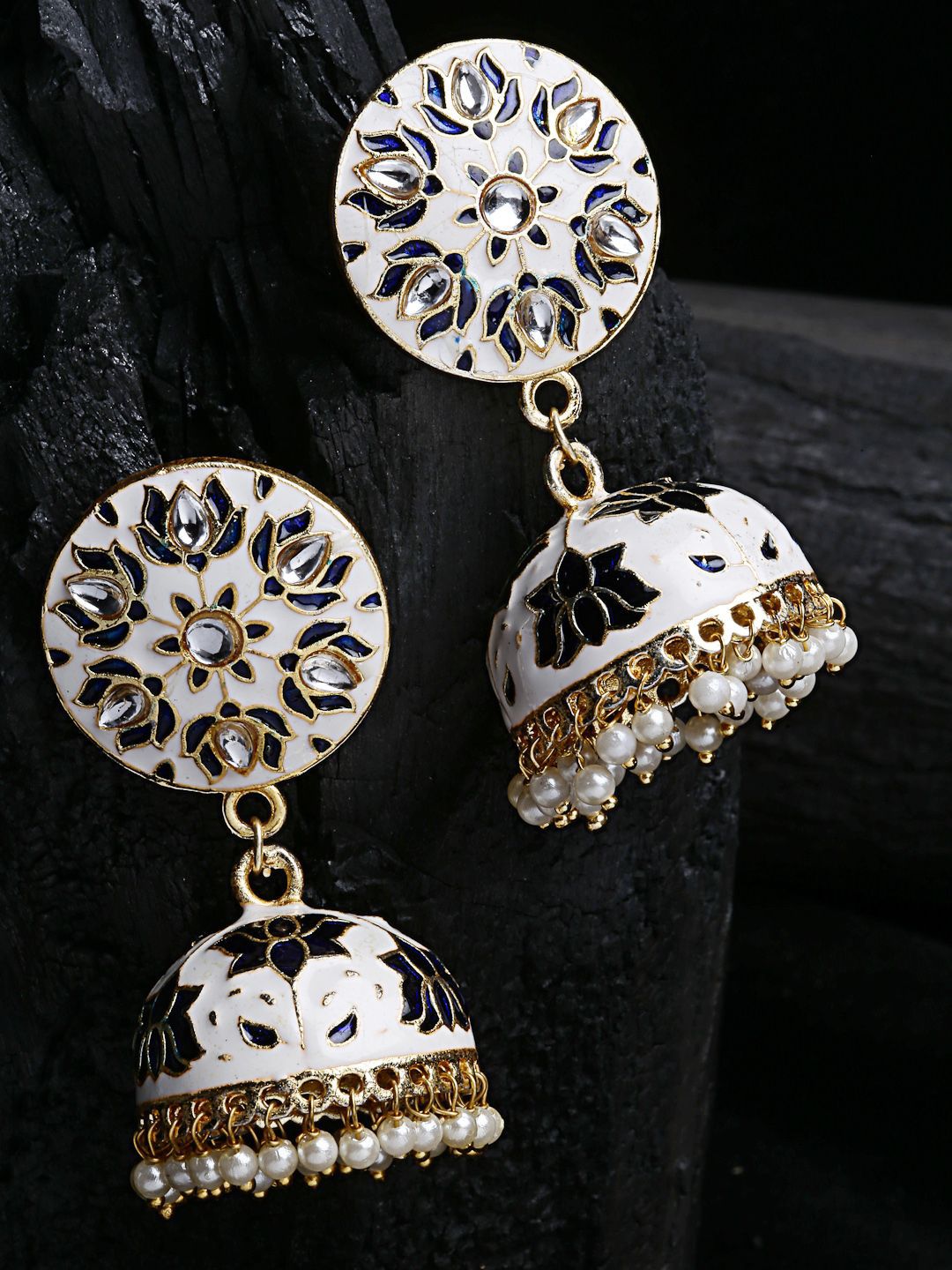 Anouk Gold-Plated Dome Shaped Jhumkas