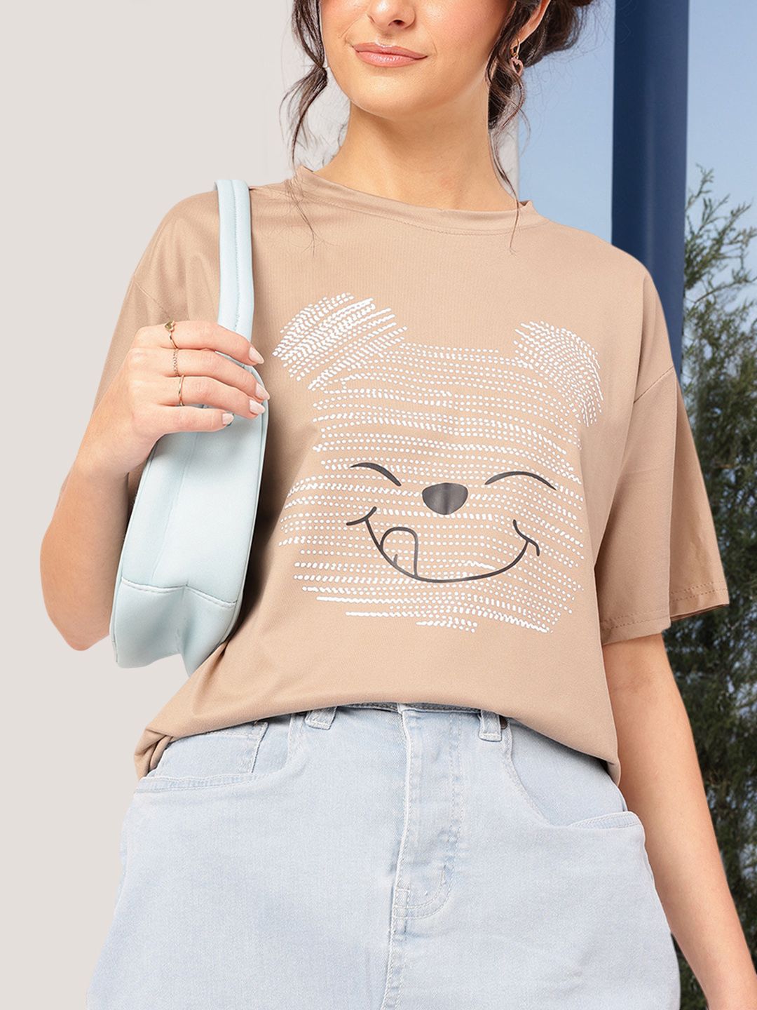 DressBerry Softly Styled Printed Relaxed Fit T-shirt