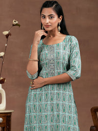 Libas Paisley Printed Thread Work Straight Kurta with Salwar & Dupatta