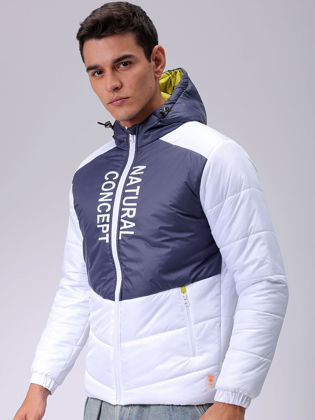 The Indian Garage Co Men Hooded Colourblocked Puffer Jacket