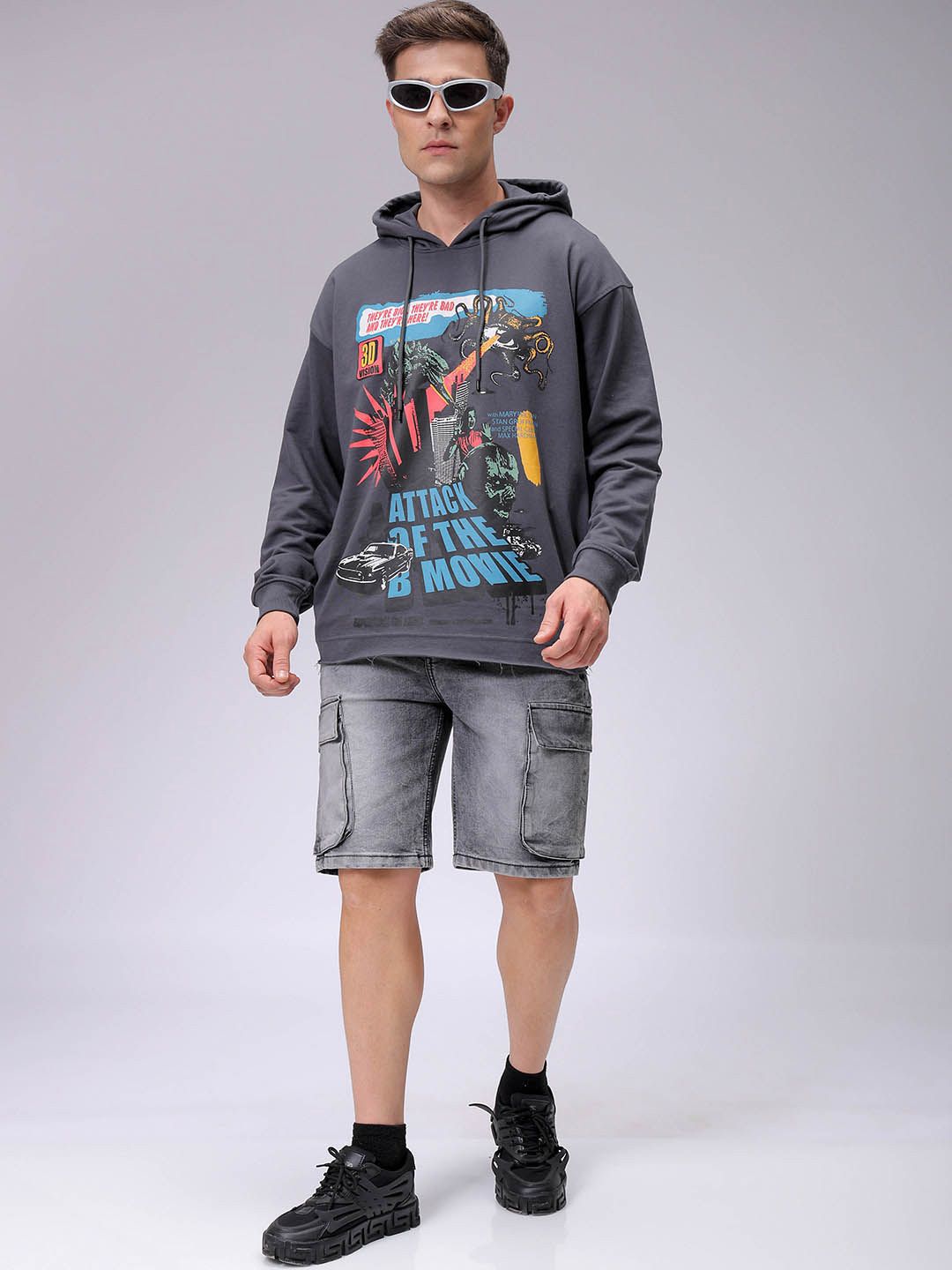The Indian Garage Co Men Printed Hooded Sweatshirt