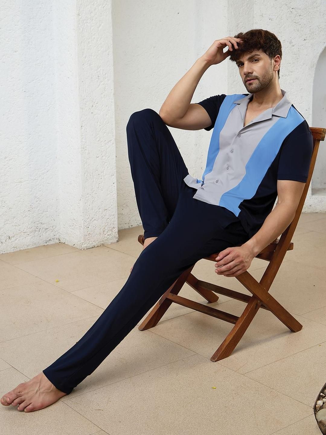 Sweet Dreams Men Striped Night suit