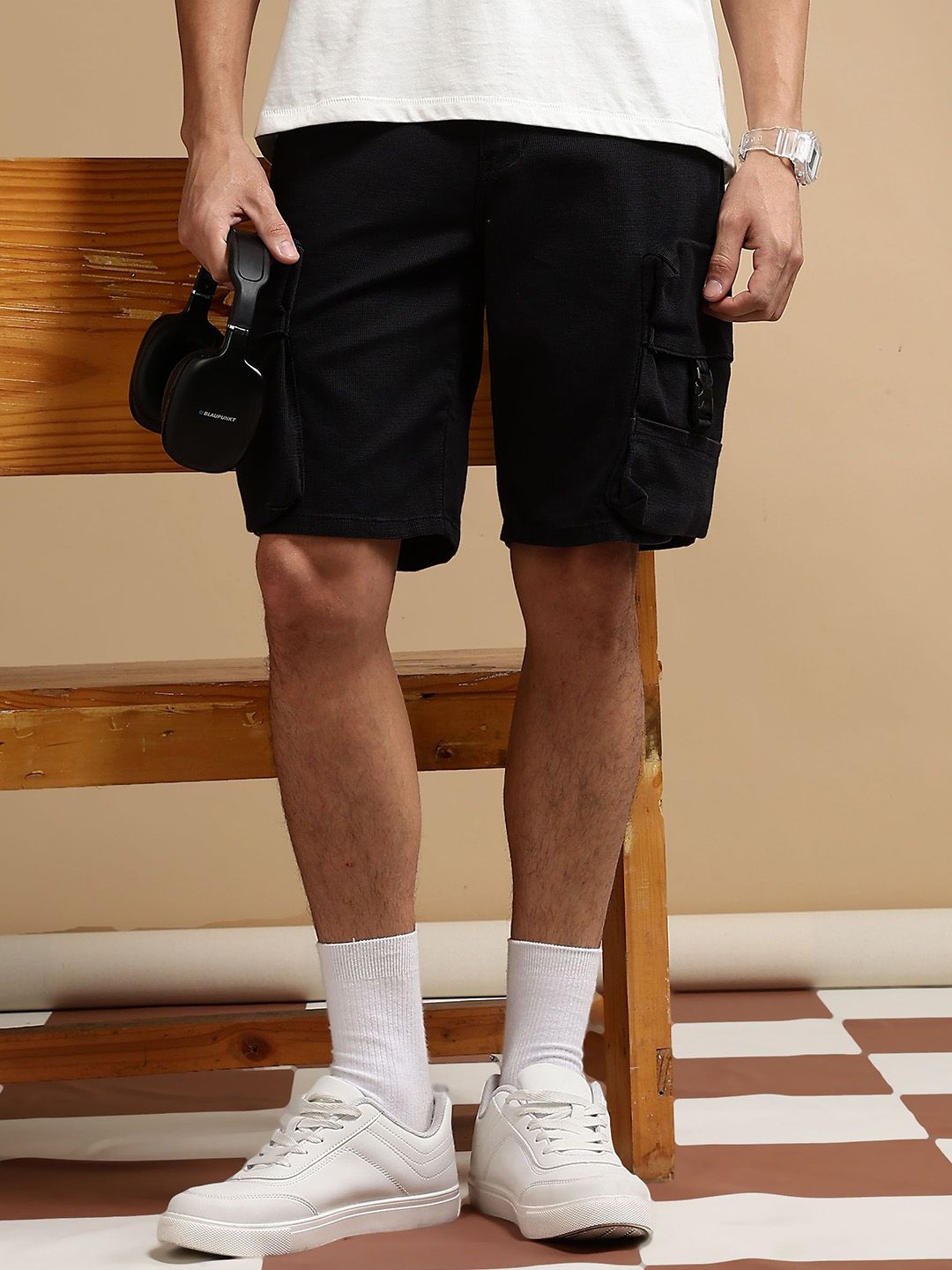 Seluar Pendek Kargo Denim Baggy Eszett Lelaki