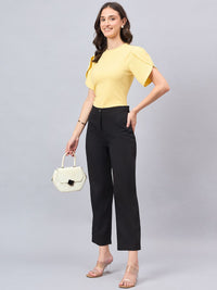 Style Quotient Women Solid Polyester Tulip Sleeve Top