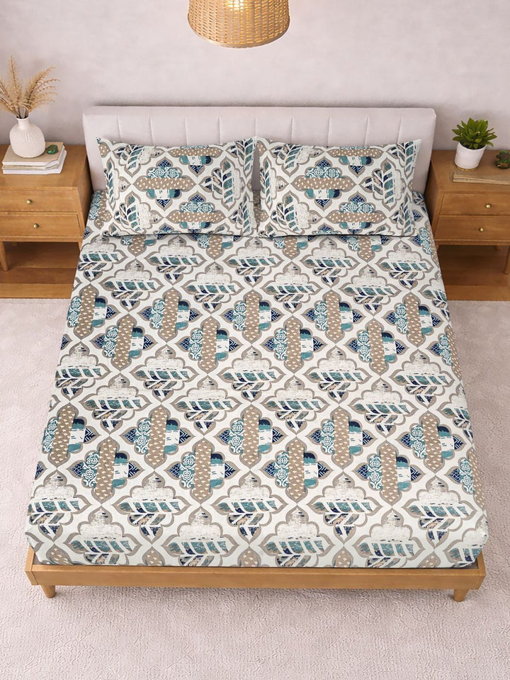 KLOTTHE Cream Geometric 300 TC Cadar Katil King