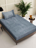 Myntra Elegant Homes Grey 300 TC Woolen Single Bedsheet Set 2.25 m X 1.5 m
