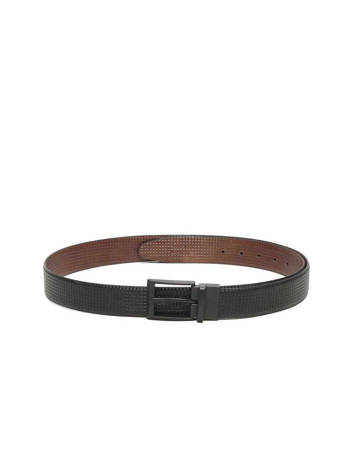 Teakwood Leathers Men Textured Leather Reversible Formal Belt