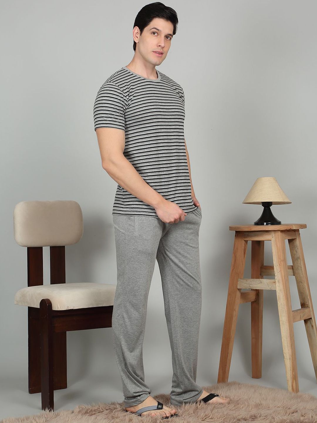 Sweet Dreams Men Striped Night suit