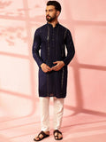 Anouk Men Embroidered Regular Mirror Work Pure Cotton Kurta with Pyjamas