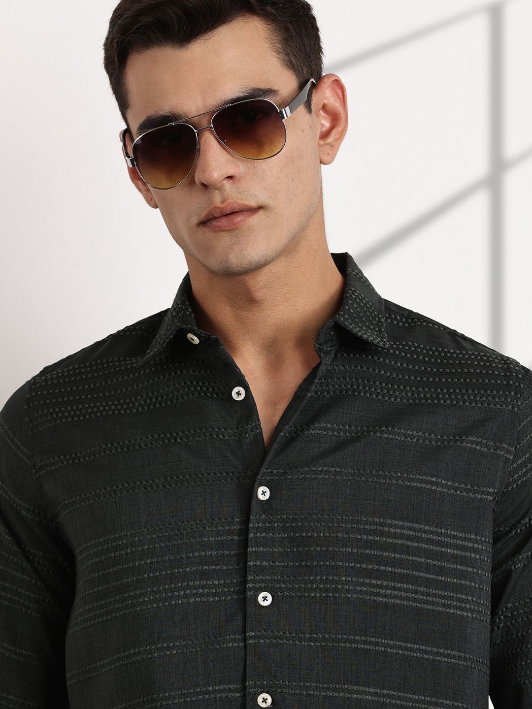 Thomas Scott Men Premium Slim Fit Opaque Casual Shirt