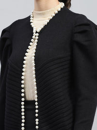Monte Carlo Women Embellished Self Design Cardigan