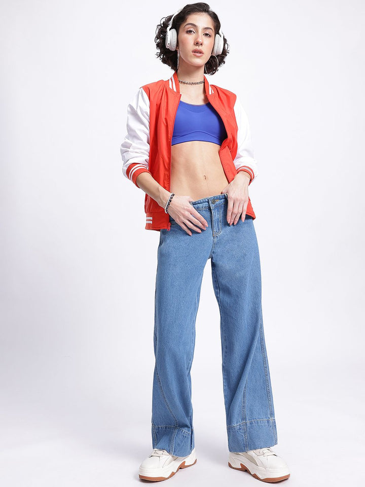 DressBerry Women Effortless Baggy Panelled Wide Leg Jeans