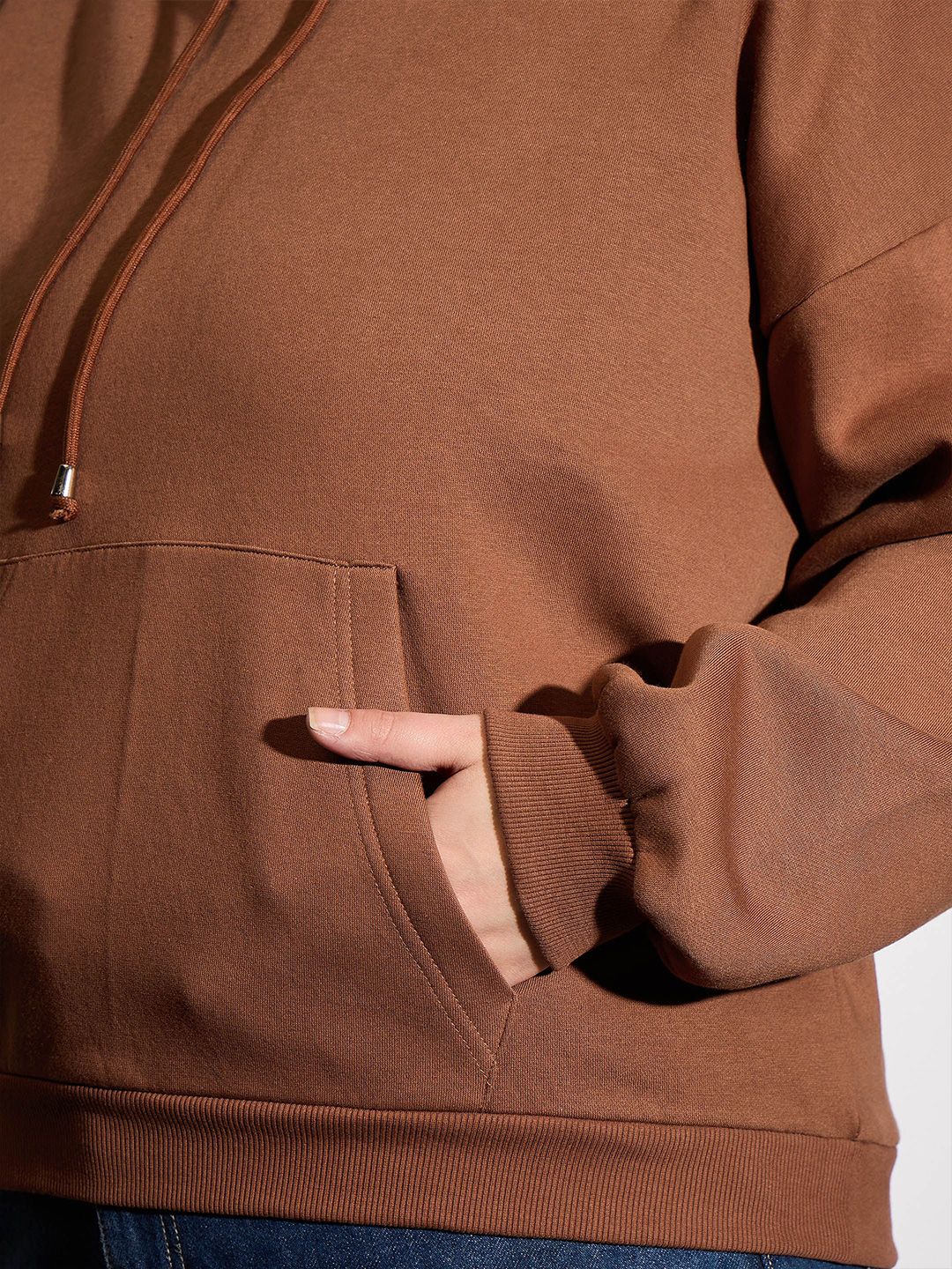 SASSAFRAS Curve Women Plus Size Hooded Pullover Sweatshirt