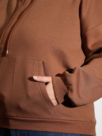 SASSAFRAS Curve Women Plus Size Hooded Pullover Sweatshirt