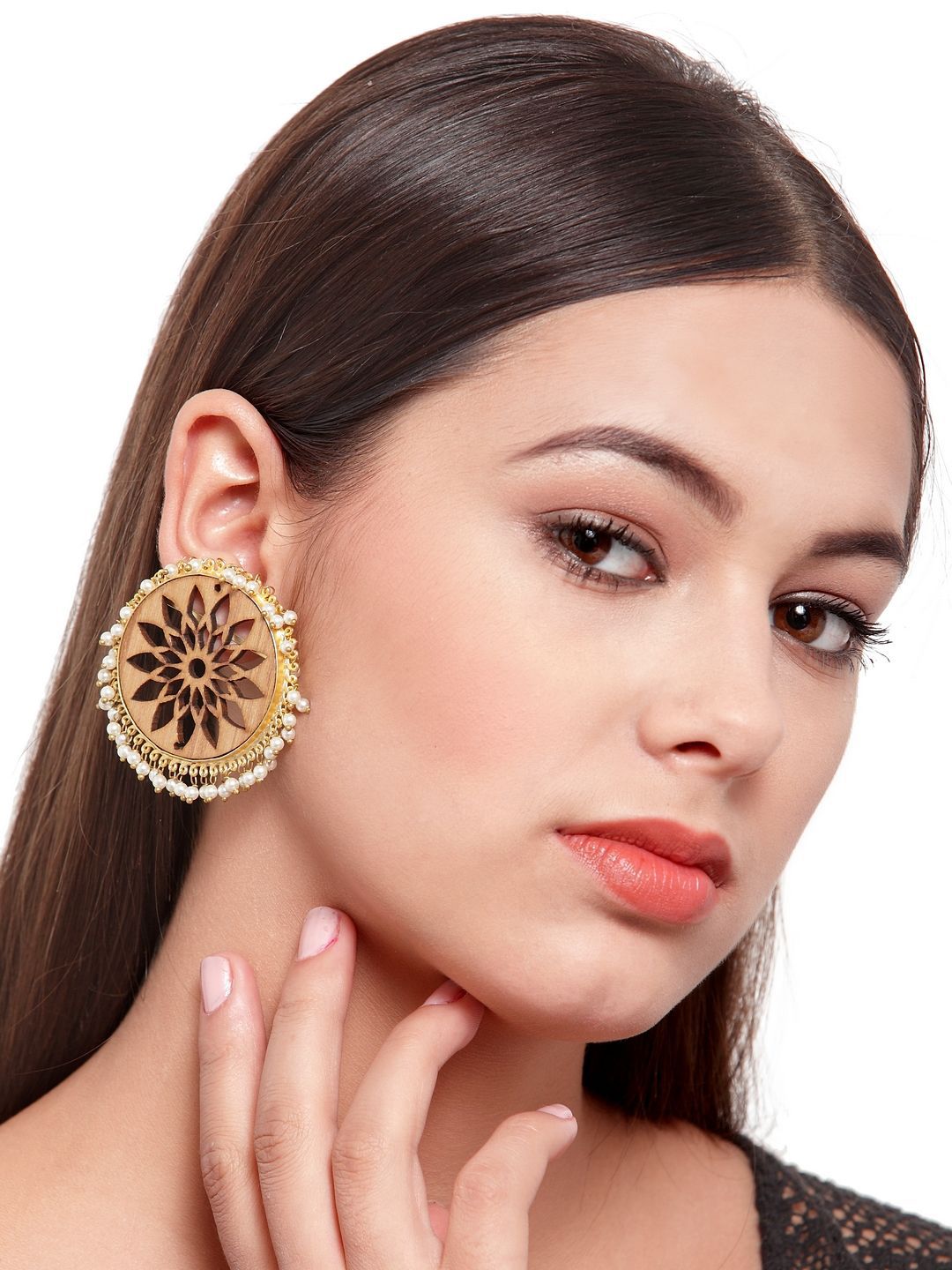 DressBerry Gold-Plated Contemporary Beaded Drop Earrings