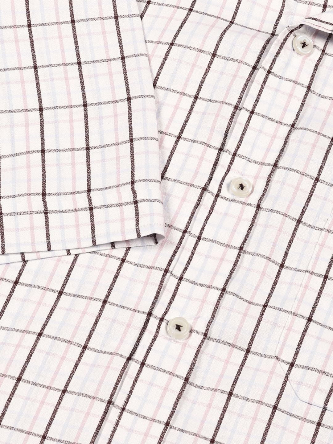 Thomas Scott Men Smart Spread Collar Tartan Checked Cotton Formal Shirt