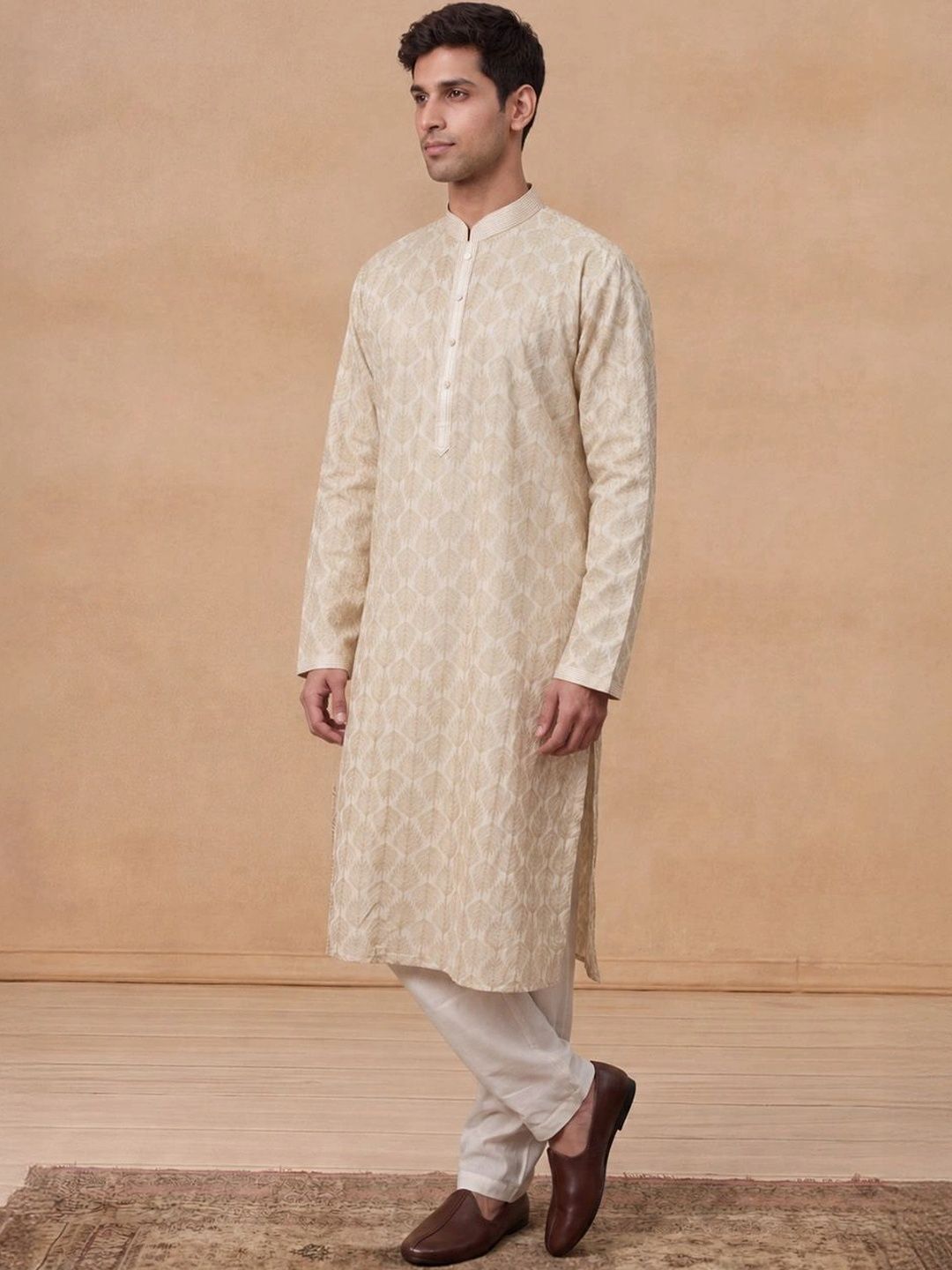 House of Chikankari Men Geometric Kurta