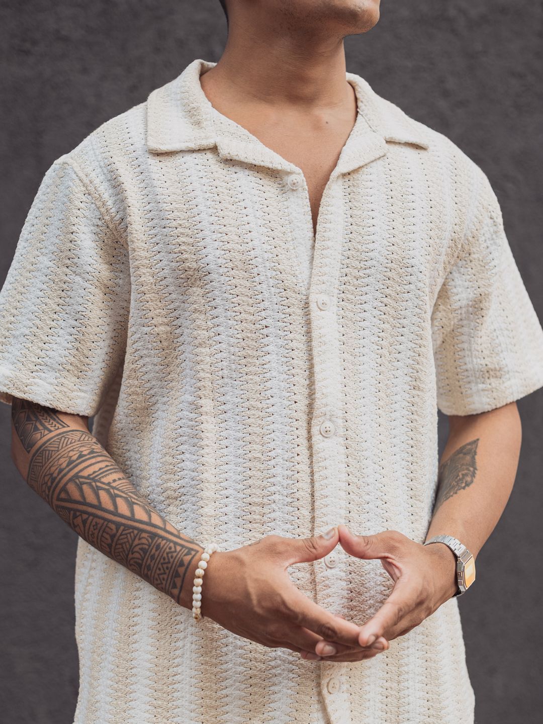 Powerlook Striped Shirt With Shorts