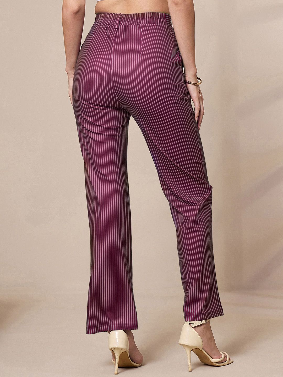 SASSAFRAS worklyf Women Striped Urban Slim Slim Fit Trousers