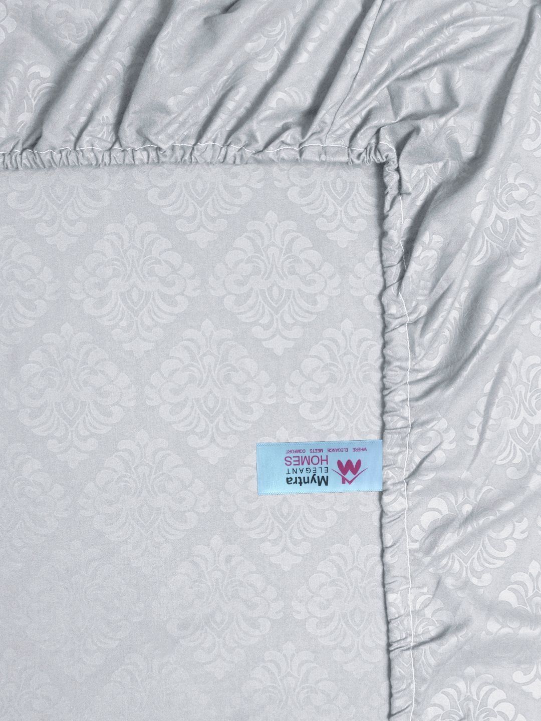 Myntra Elegant Homes Grey Floral 300 TC Cadar Katil King dengan 2 Sarung Bantal