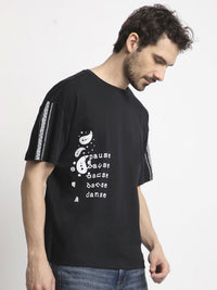 Bene Kleed Men Graphic Printed Round Neck Cotton Oversized T-shirt