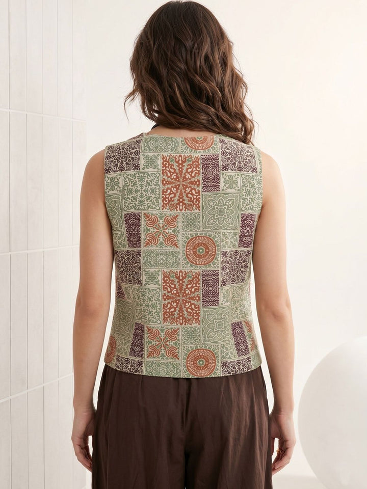 Mamicha Floral Printed Ethnic Top